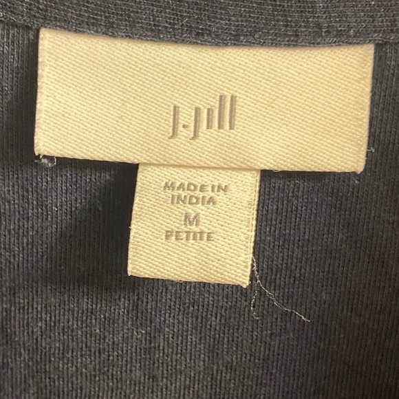 J Jill button front top navy blue long sleeves Medium Petite - Picture 6 of 7